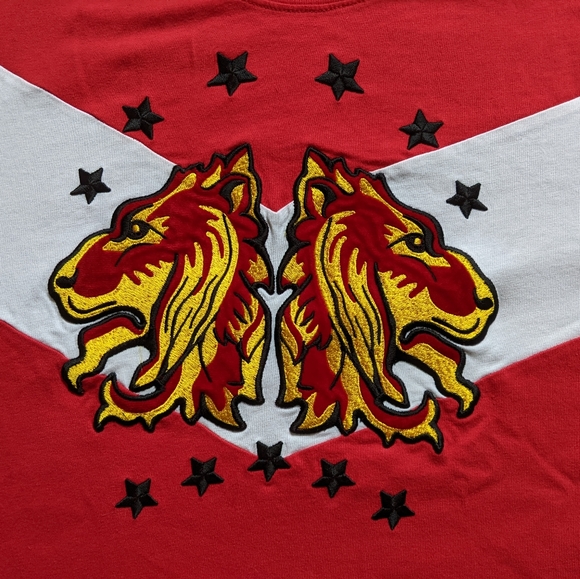 Sandro Gold Lion Embroidery T-Shirt - Picture 2 of 5